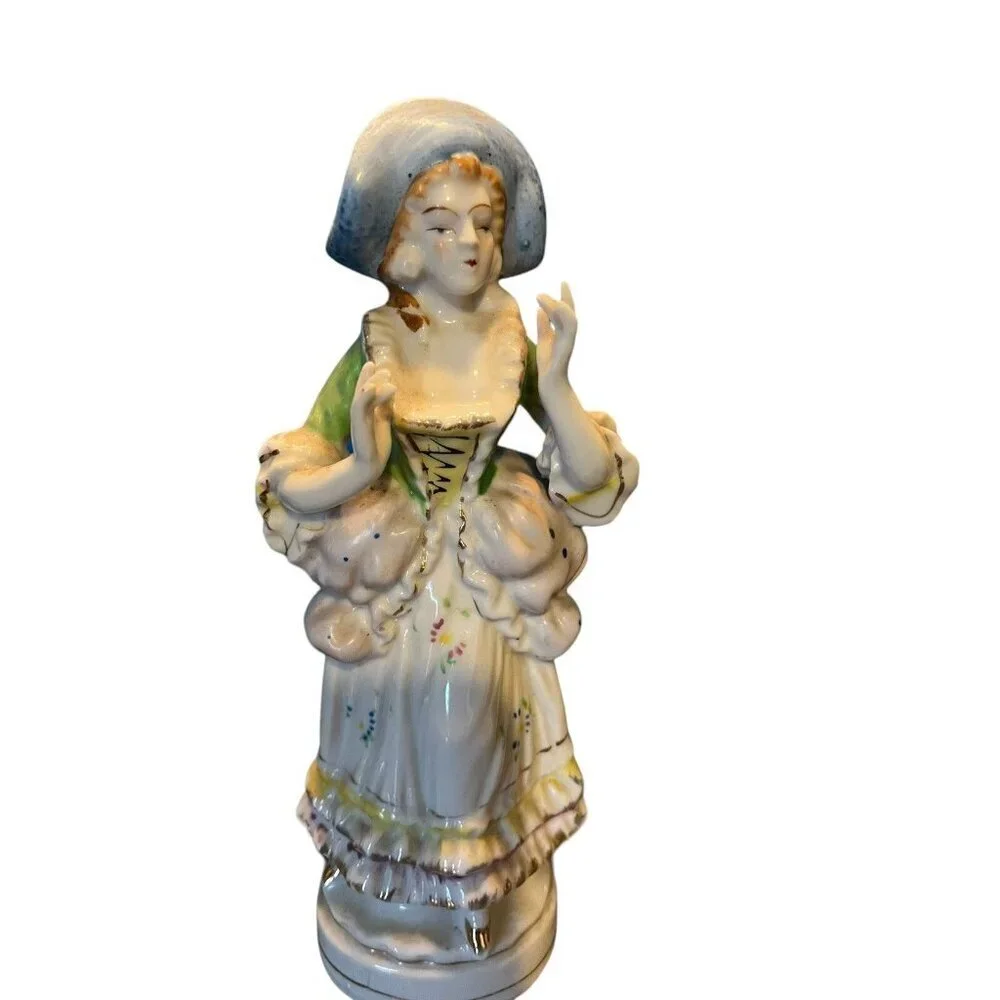 L&M Inc. Lipper & Mann Victorian Man and Woman Figurines Porcelain Vintage